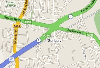 Sunbury Local Map - IT Support & Computer Repairs
